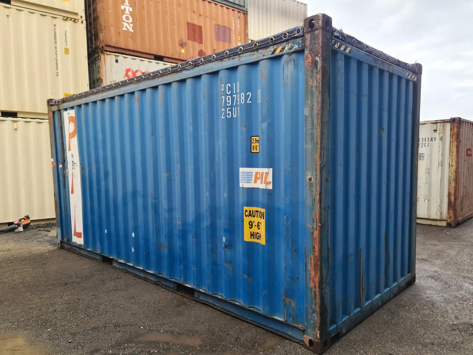Used 20ft High Cube Open Top Container w' Tarp And Bows