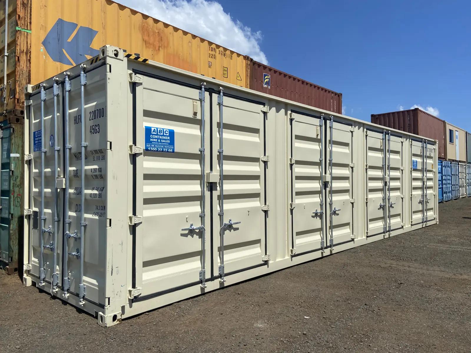 40ft High Cube Shipping Container w' Side Opening (4 Sets of Side Doors)