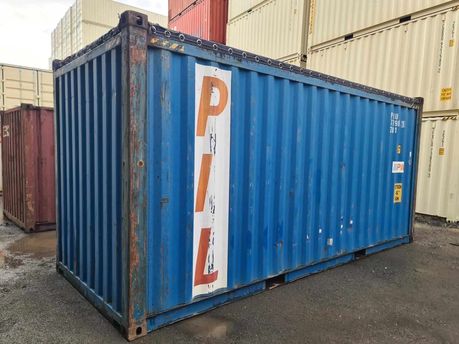 Used 20ft High Cube Open Top Container w' Tarp And Bows