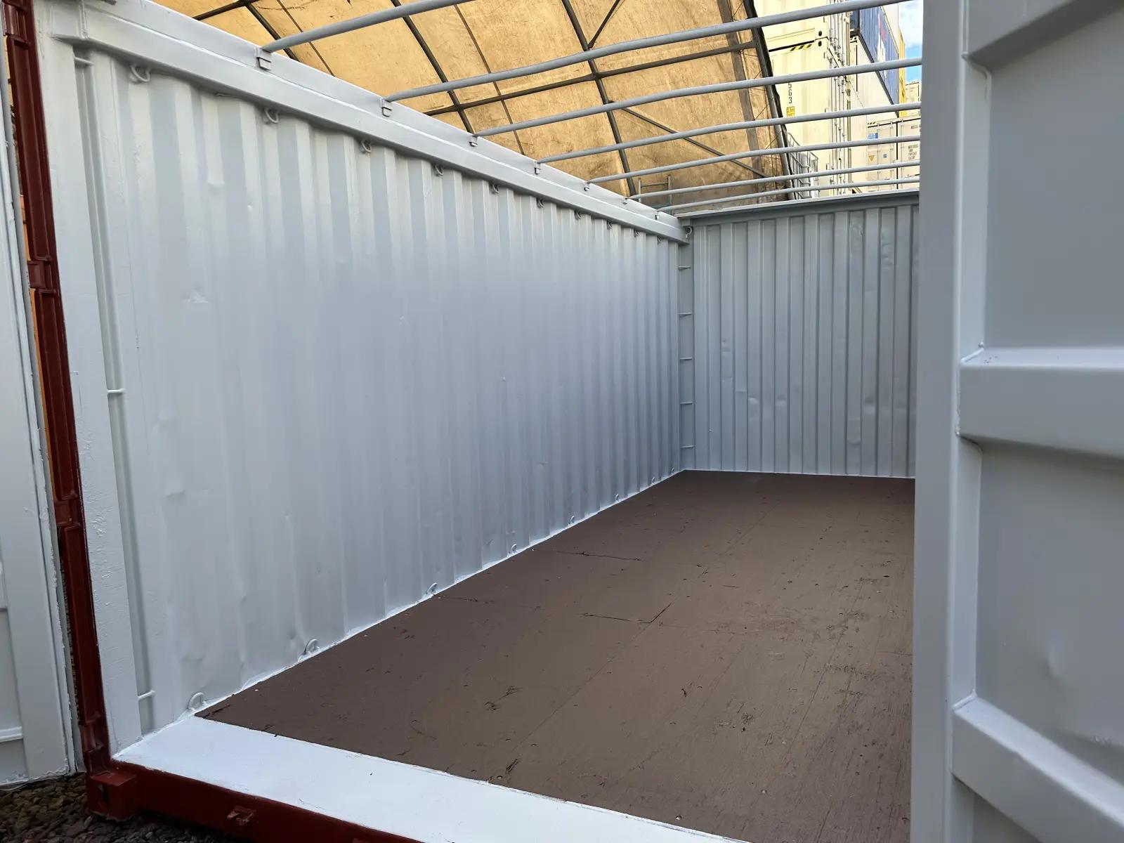20ft Open Top Shipping Container w' Tarp And Bows
