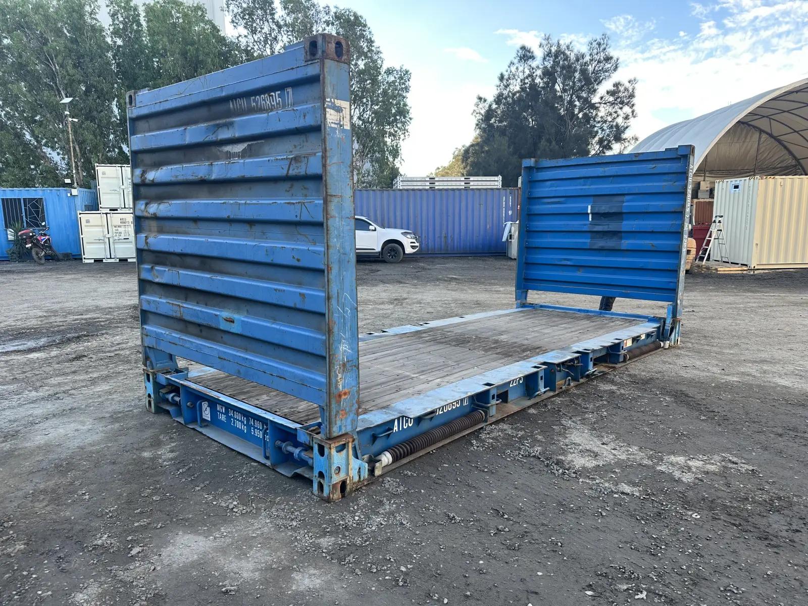 Used 20ft Flat Rack w' Collapsible Ends
