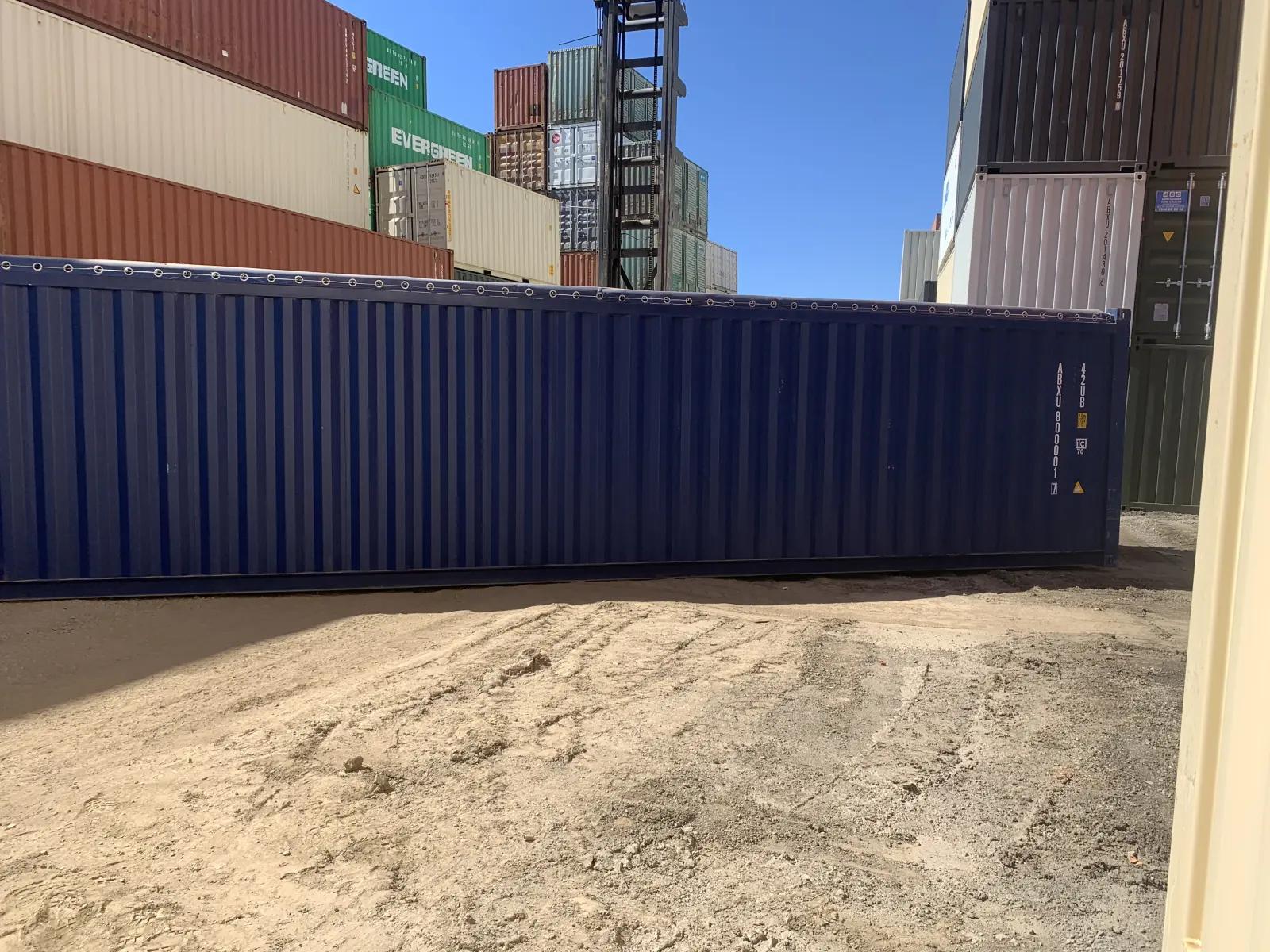 40ft Open Top Shipping Container w' Tarp And Bows & Timber Floor