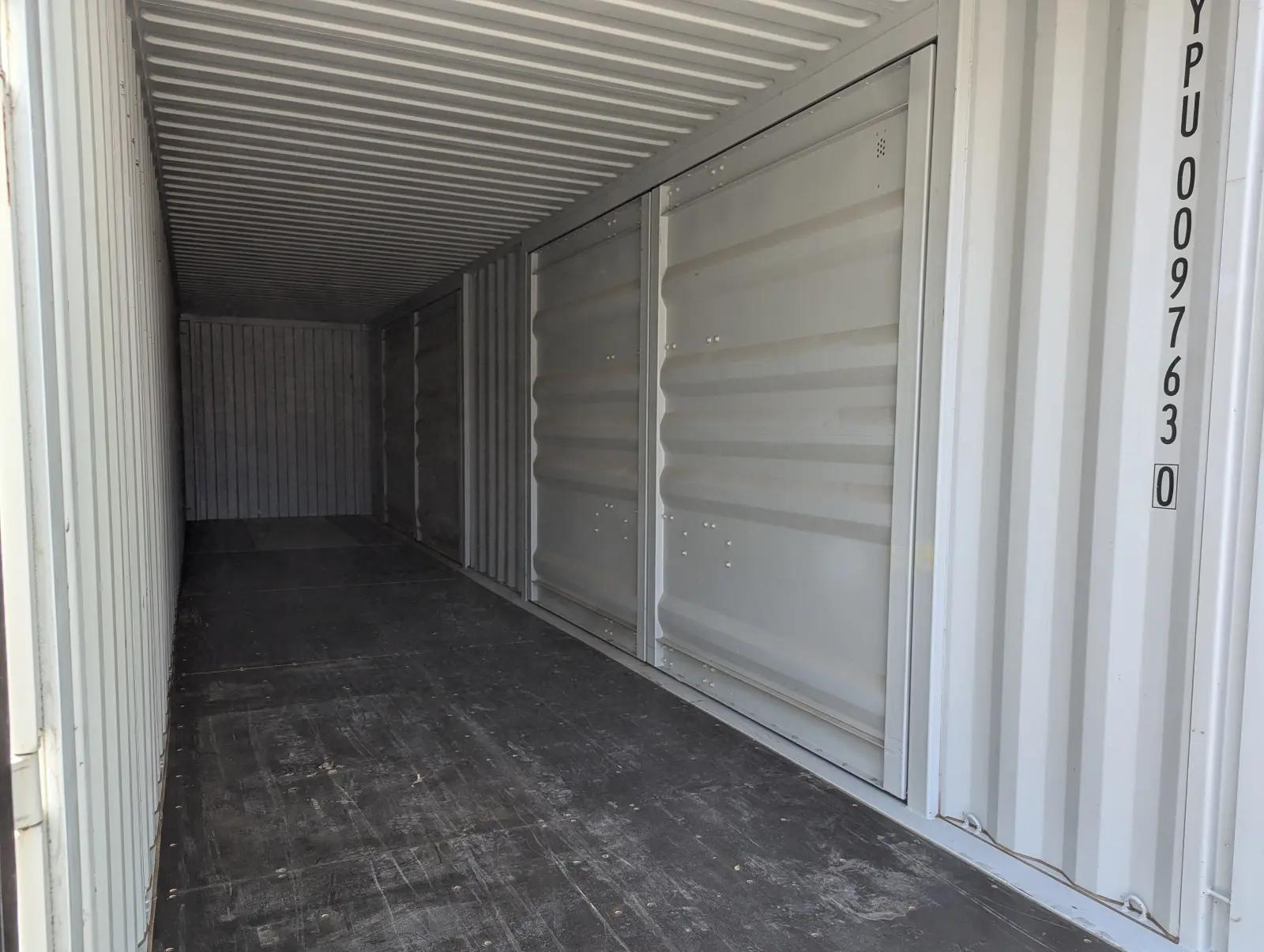 40ft High Cube Shipping Container w' Partial Side Opening (2 Sets of Side Doors)
