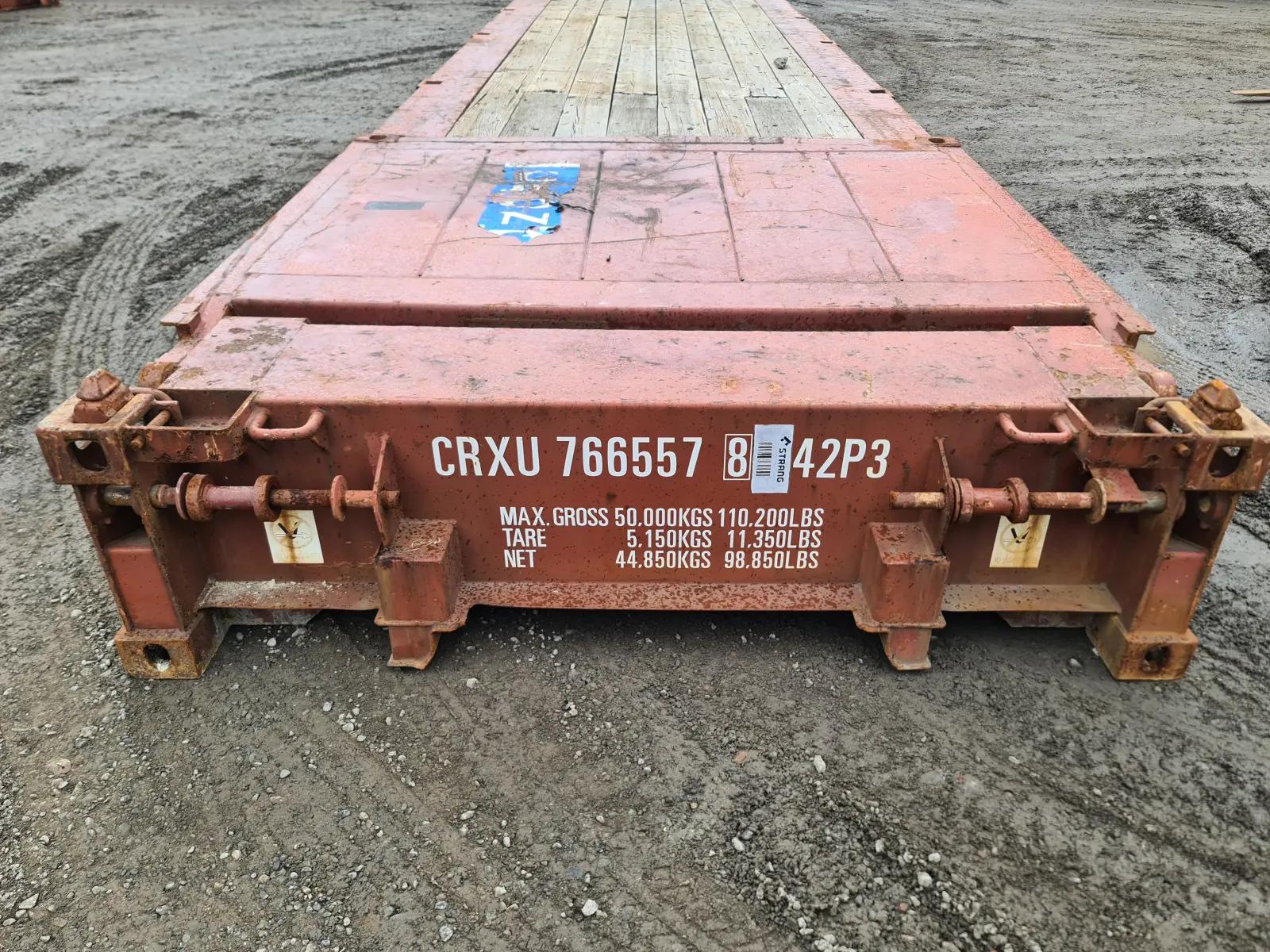 Used 40ft Flat Rack w' Collapsible Ends