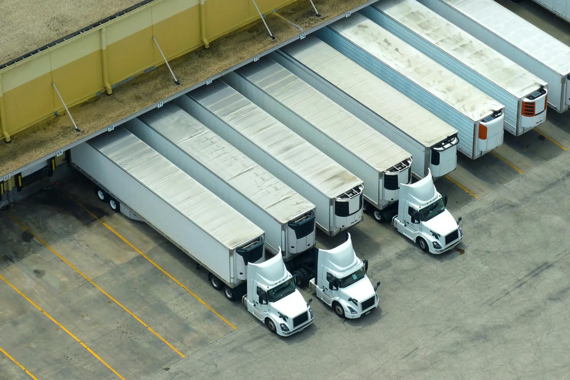 A shipping container photographed at the depot before delivery