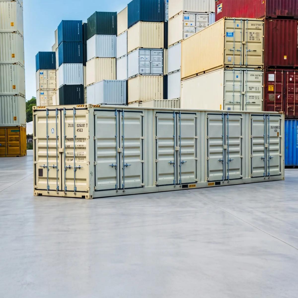 40ft High Cube Shipping Container w' Side Opening (4 Sets of Side Doors)