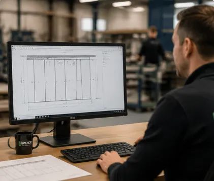 Werktekening en productie van projectwand op maat — Spijker BV werkplaats