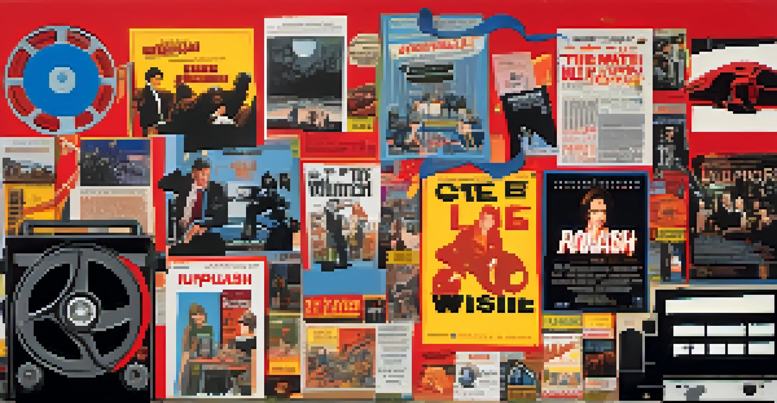 A colorful collage of iconic Sundance films with visuals and titles integrated into a film-themed background.