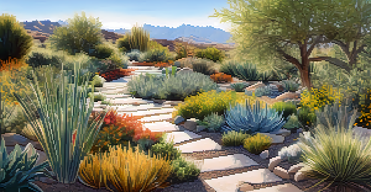 A native plant garden in Utah designed for water conservation, showcasing diverse and drought-resistant plants.