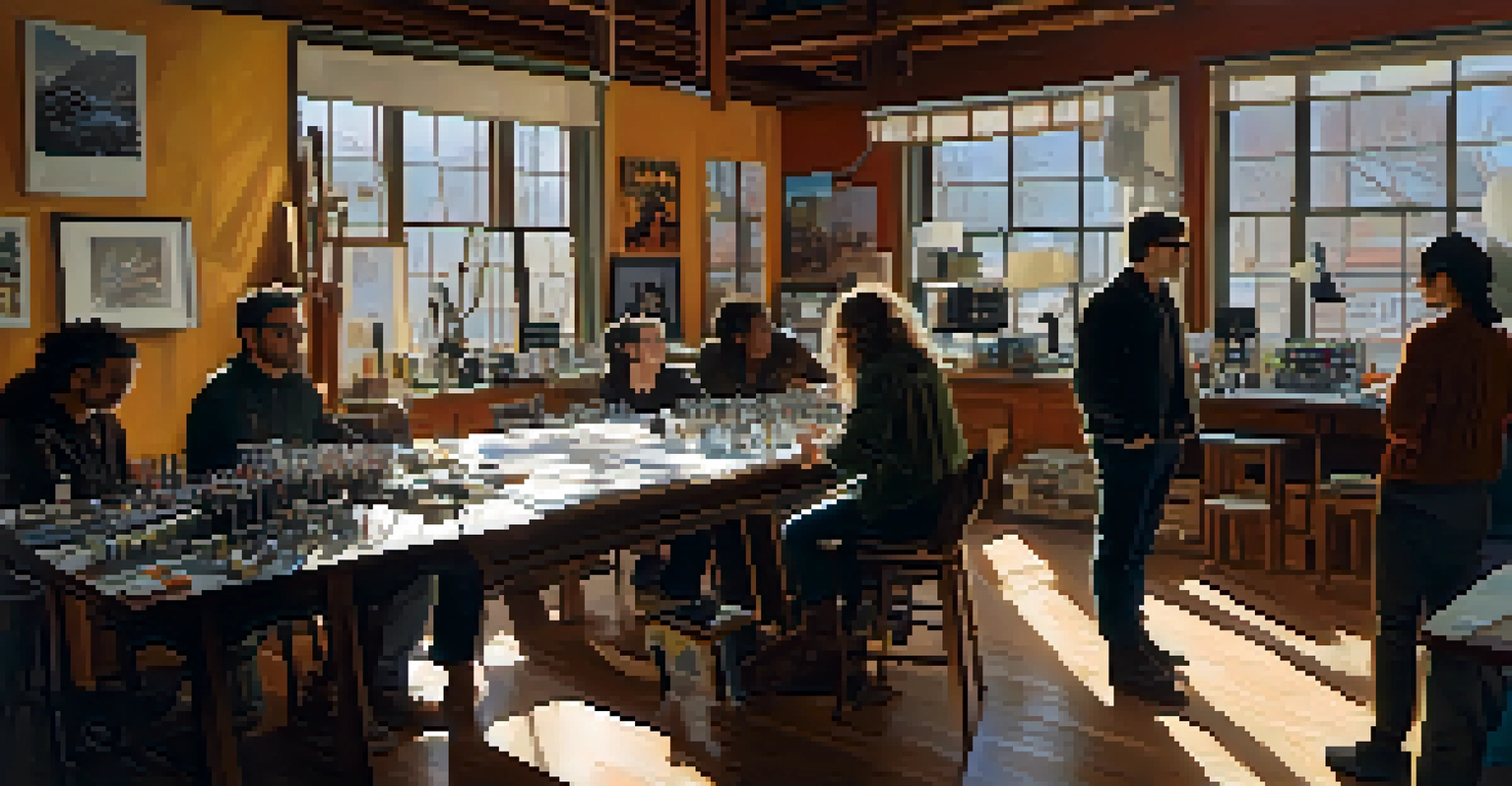 An indoor workshop at the Sundance Film Festival with aspiring filmmakers and a mentor discussing filmmaking.