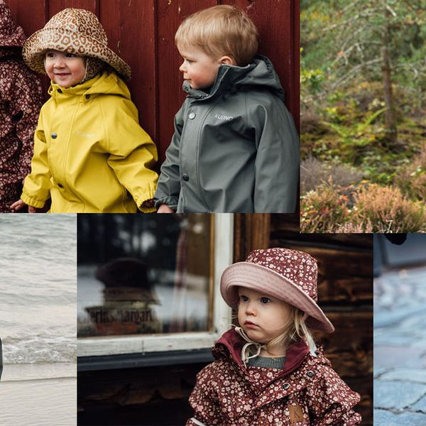 multiple children wearing different rainwears