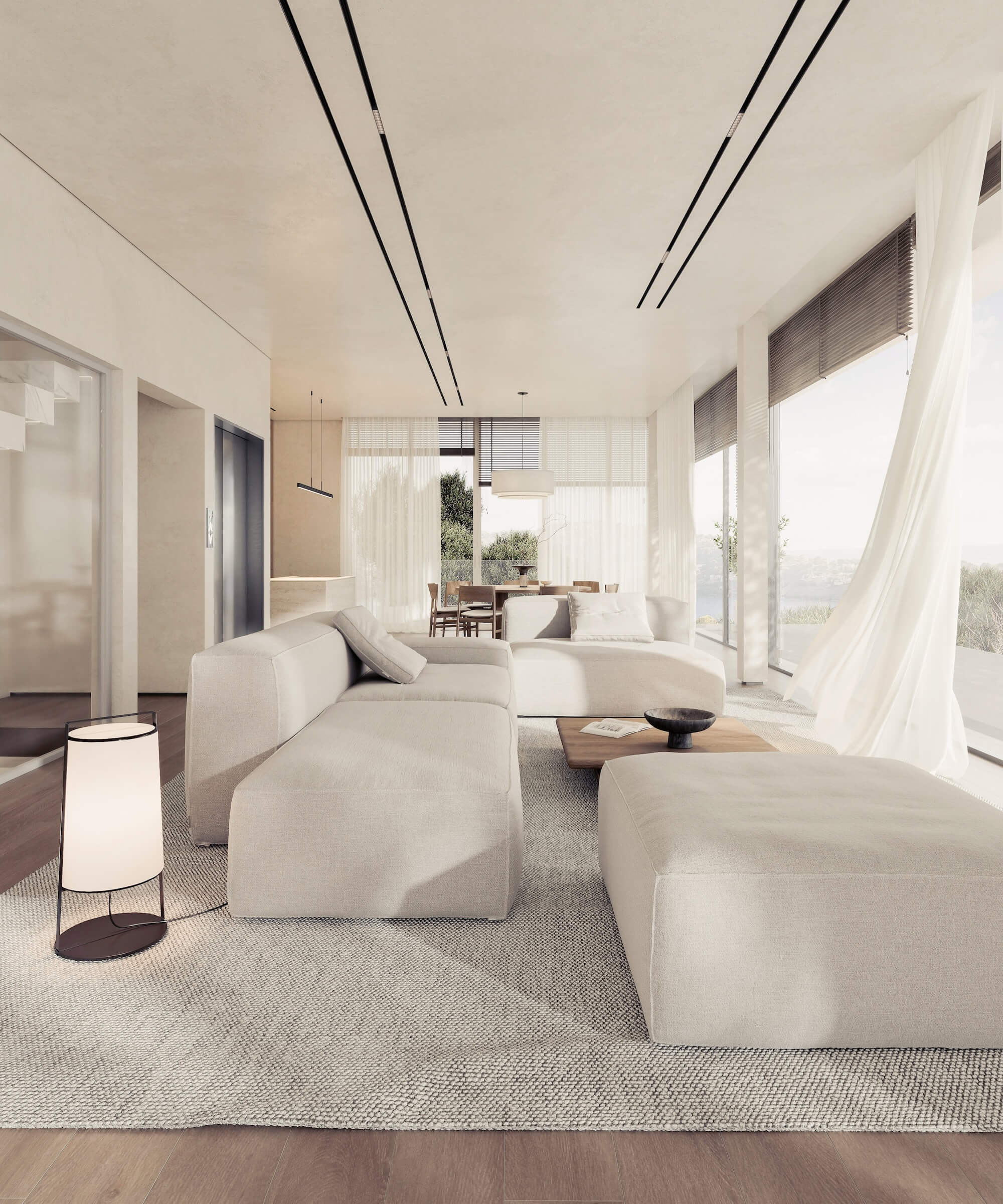 A soft, light-filled living room