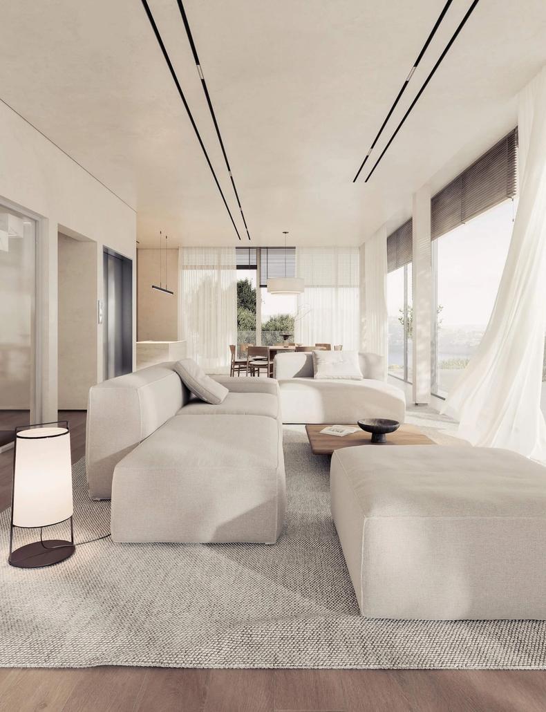 A soft, light-filled living room