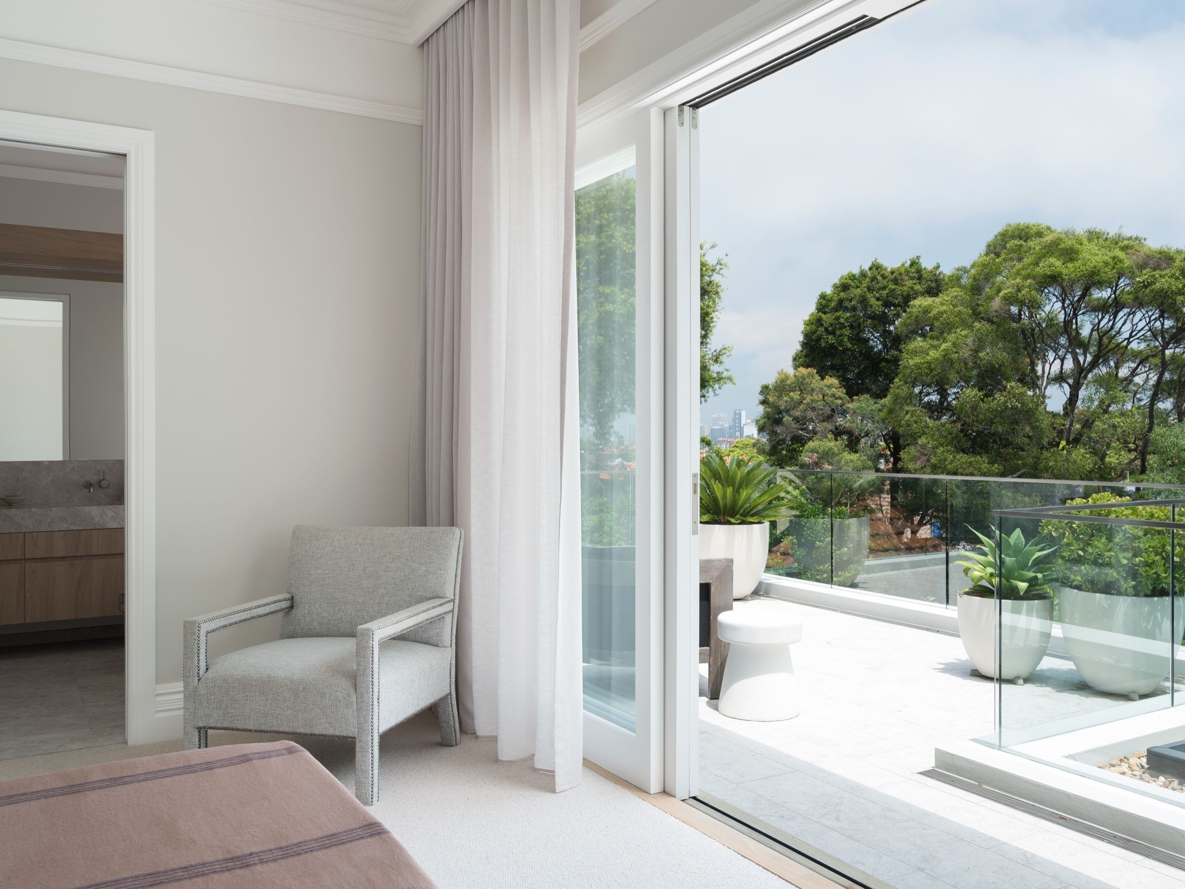 A quiet corner opening to the upstairs terrace