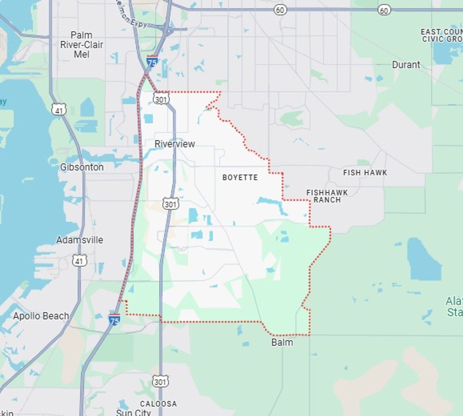 Map of Riverview