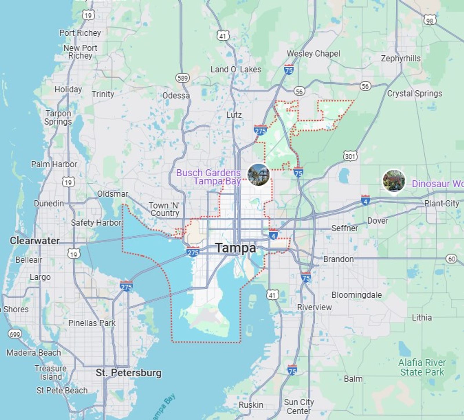 Map of Tampa
