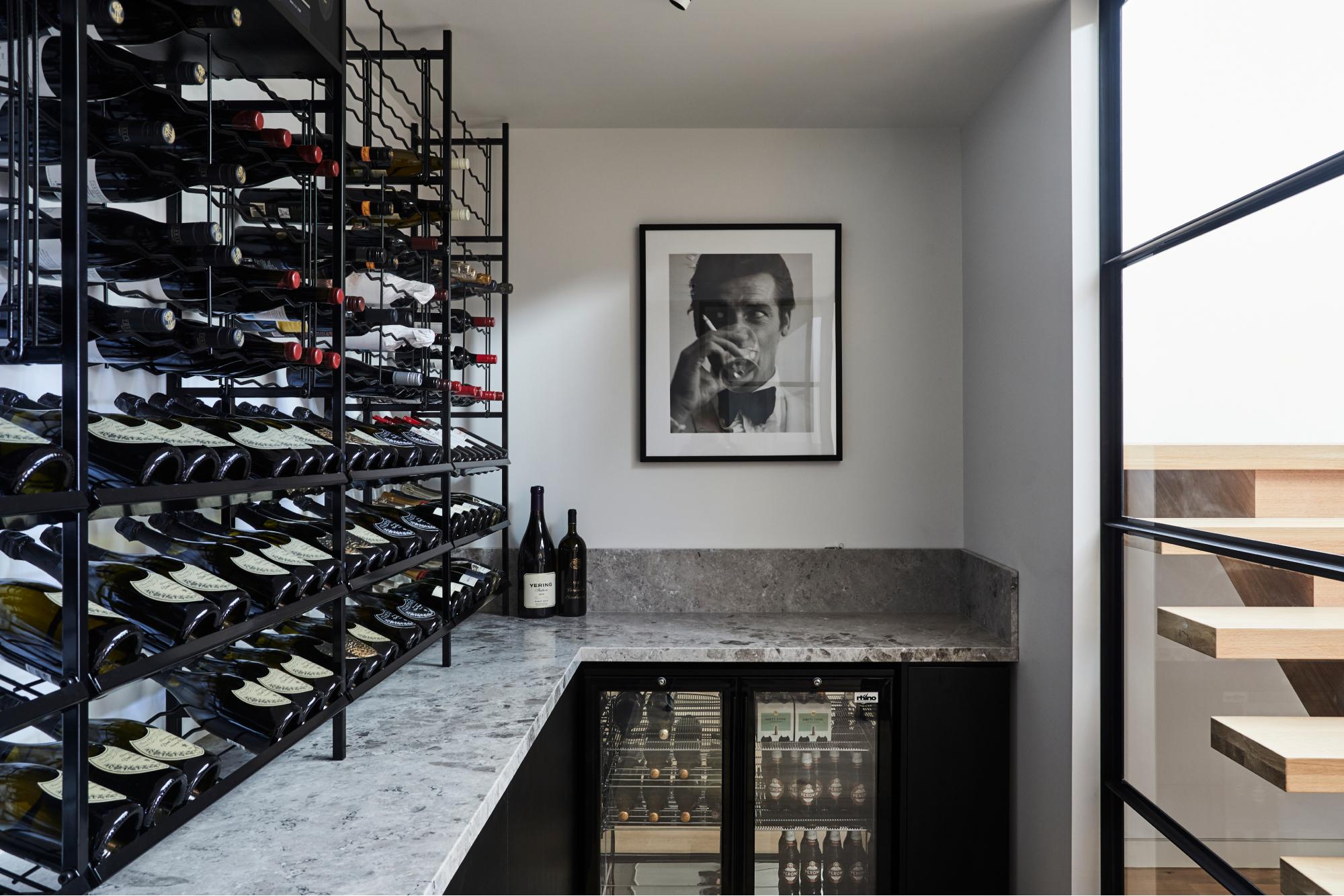 Contemporary Walk In Wine Fridge With Glass Doors