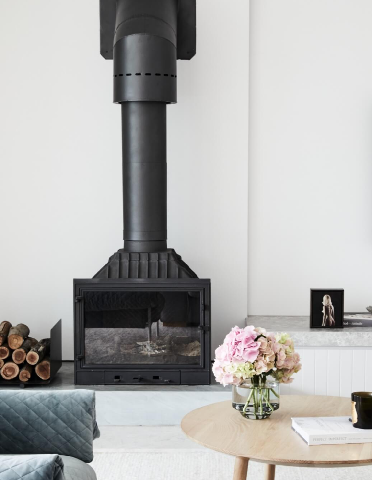 Classic Fireplace Integrates Seamlessly Among Contemporary Styling