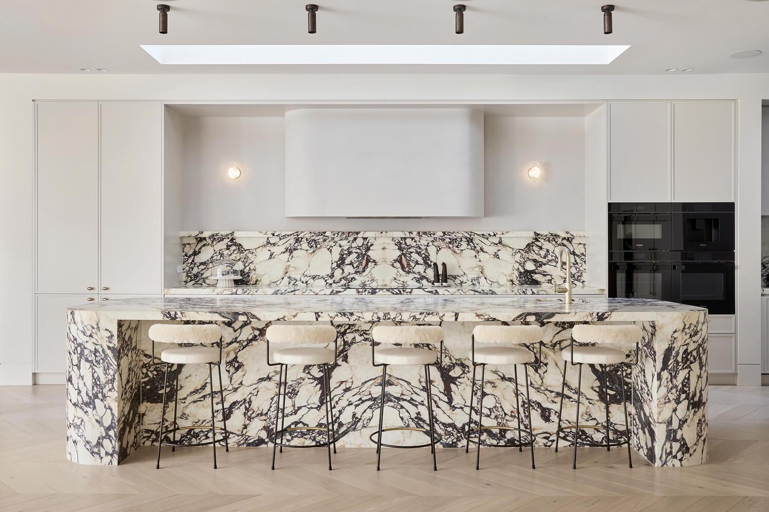 Contemporary Soft Colour Tone Marble Kitchen