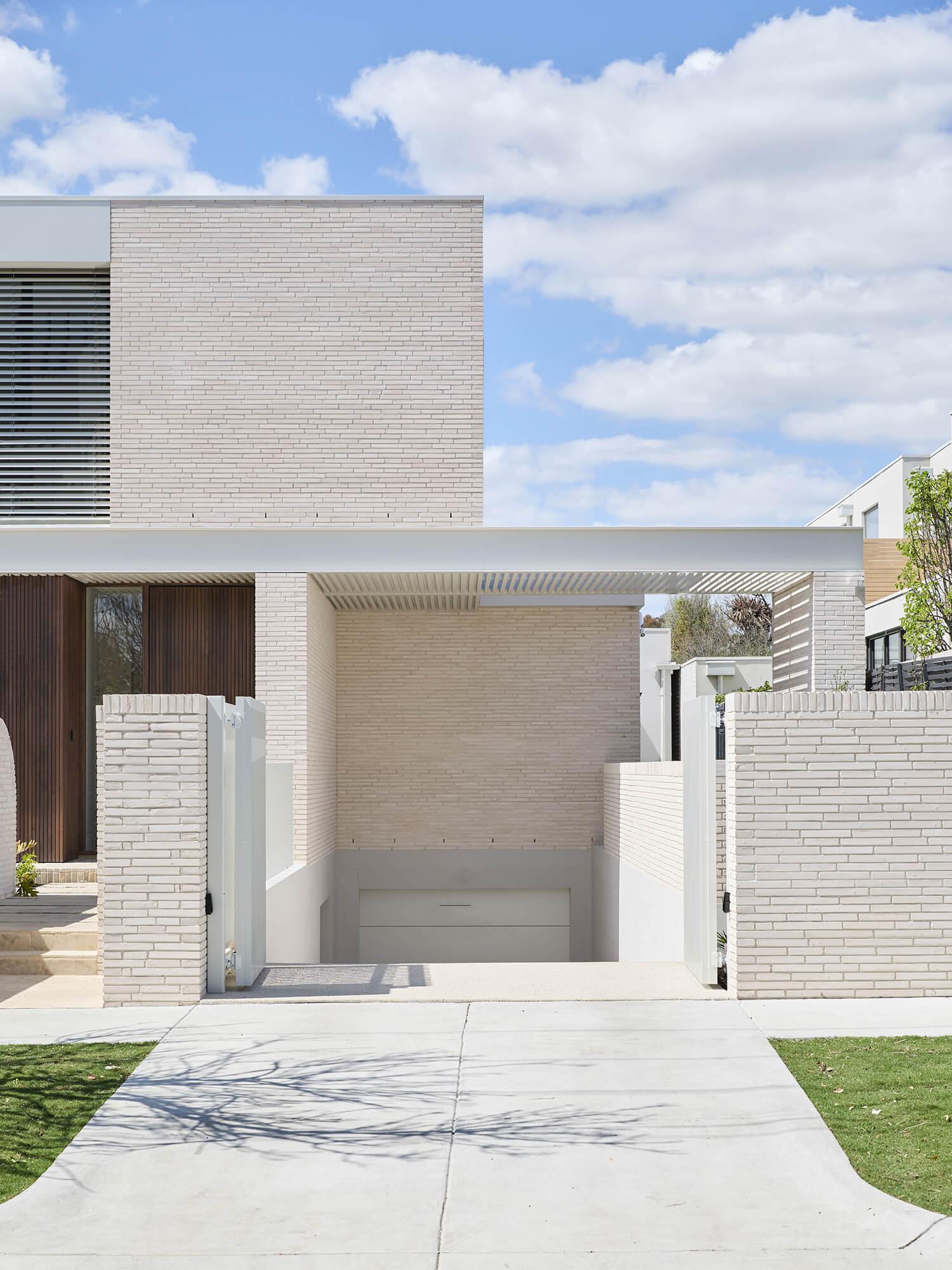 Integrated basement garage of a custom architecturally designed Thomas Archer home in Melbourne.