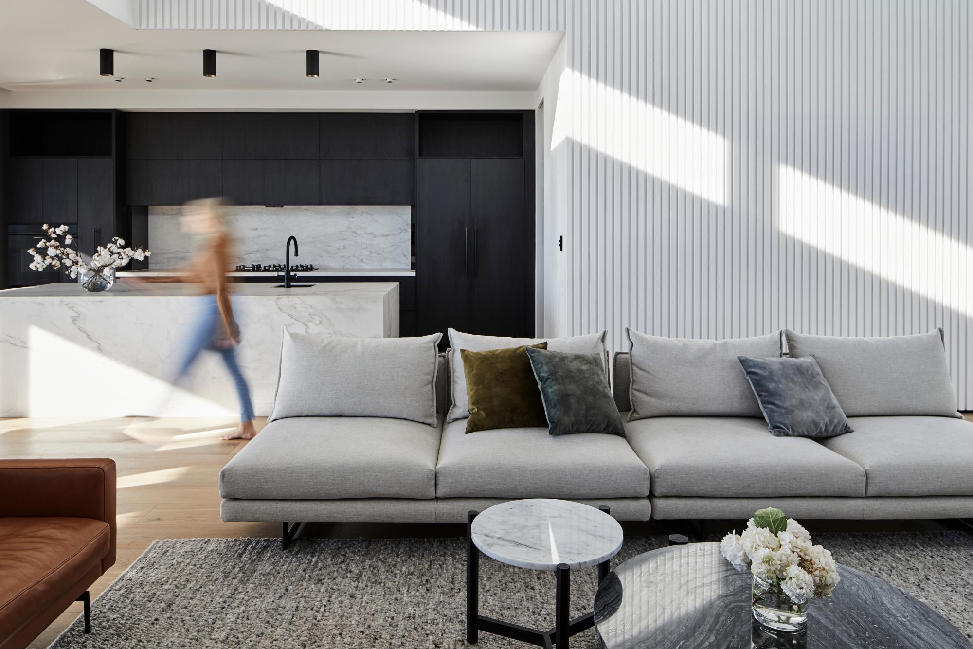 Contemporary Living Space With Internal Cladding Feature Wall