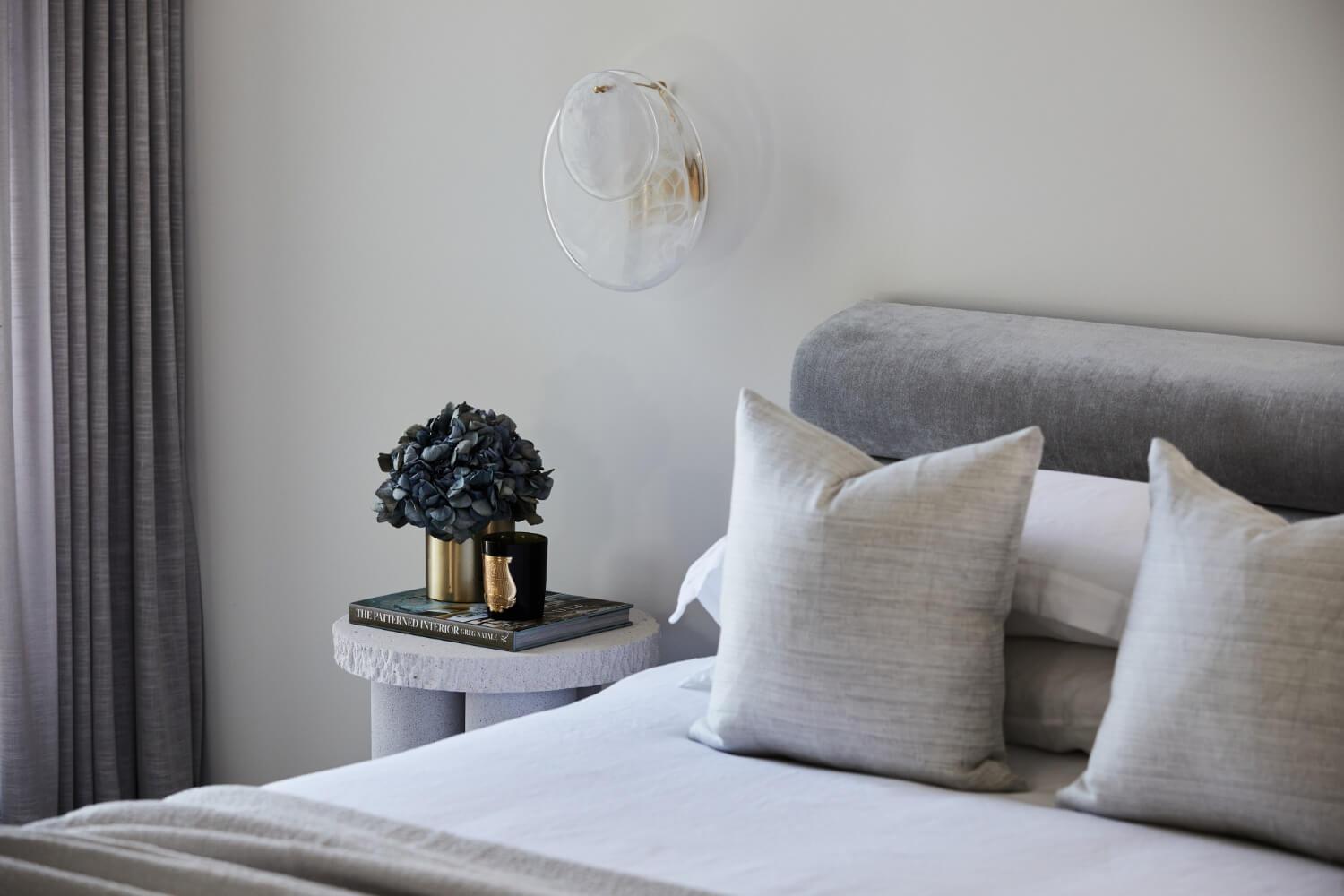 Contemporary Bedside Styling And Light Feature In Master Bedroom