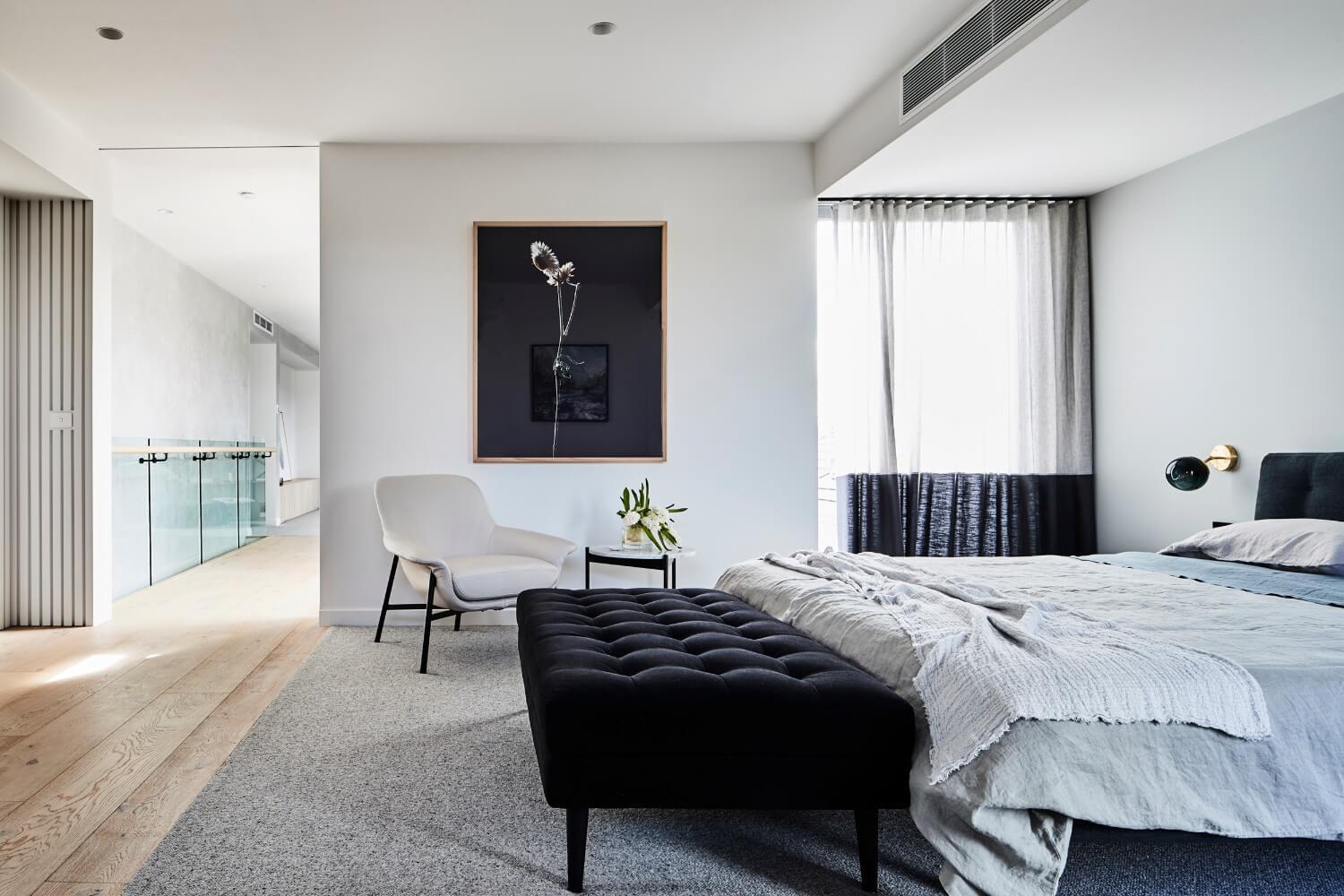 Black And White Styling In Master Bedroom