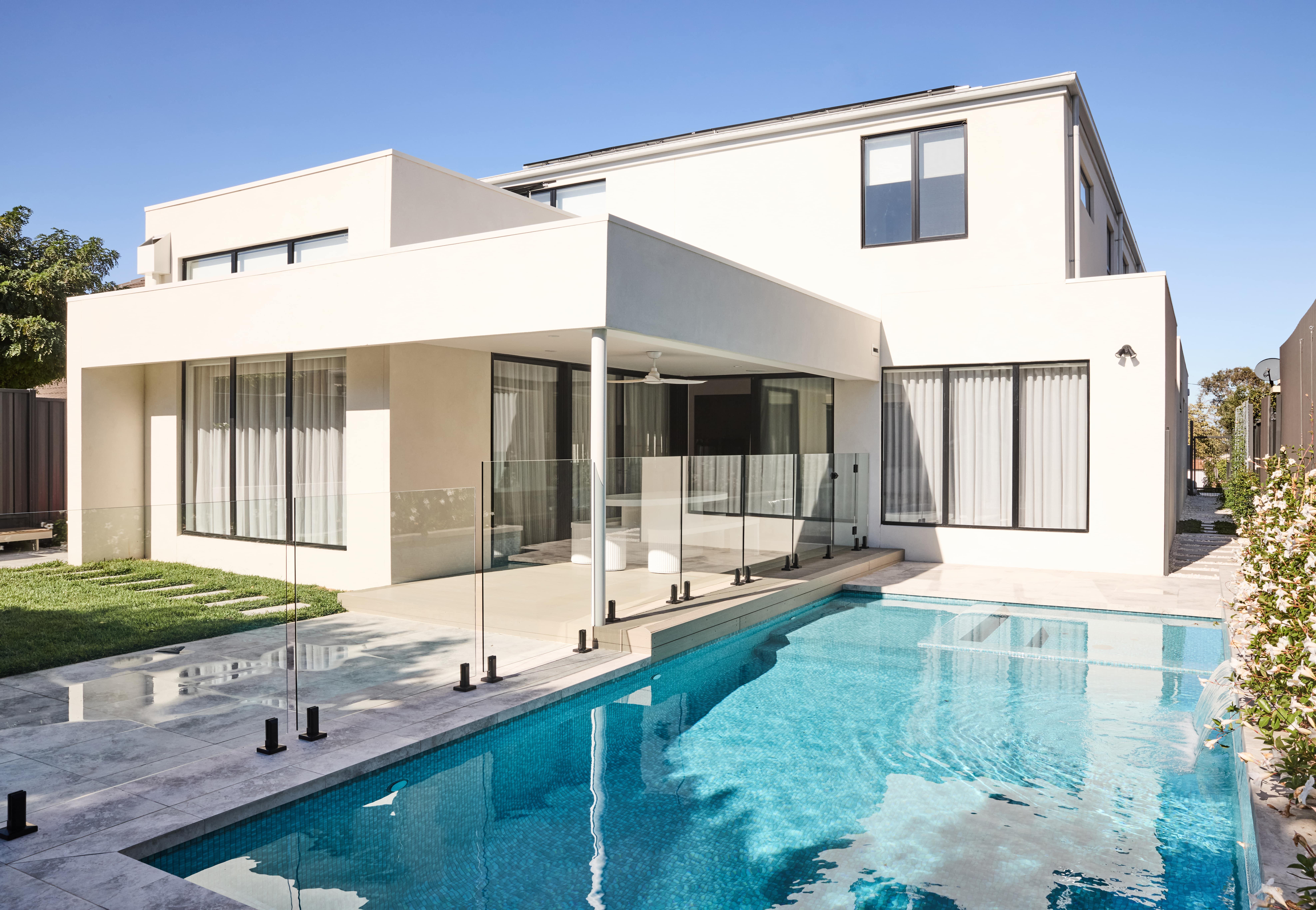 Rear External Facade of Architecturally Designed Strathmore Home by Thomas Archer