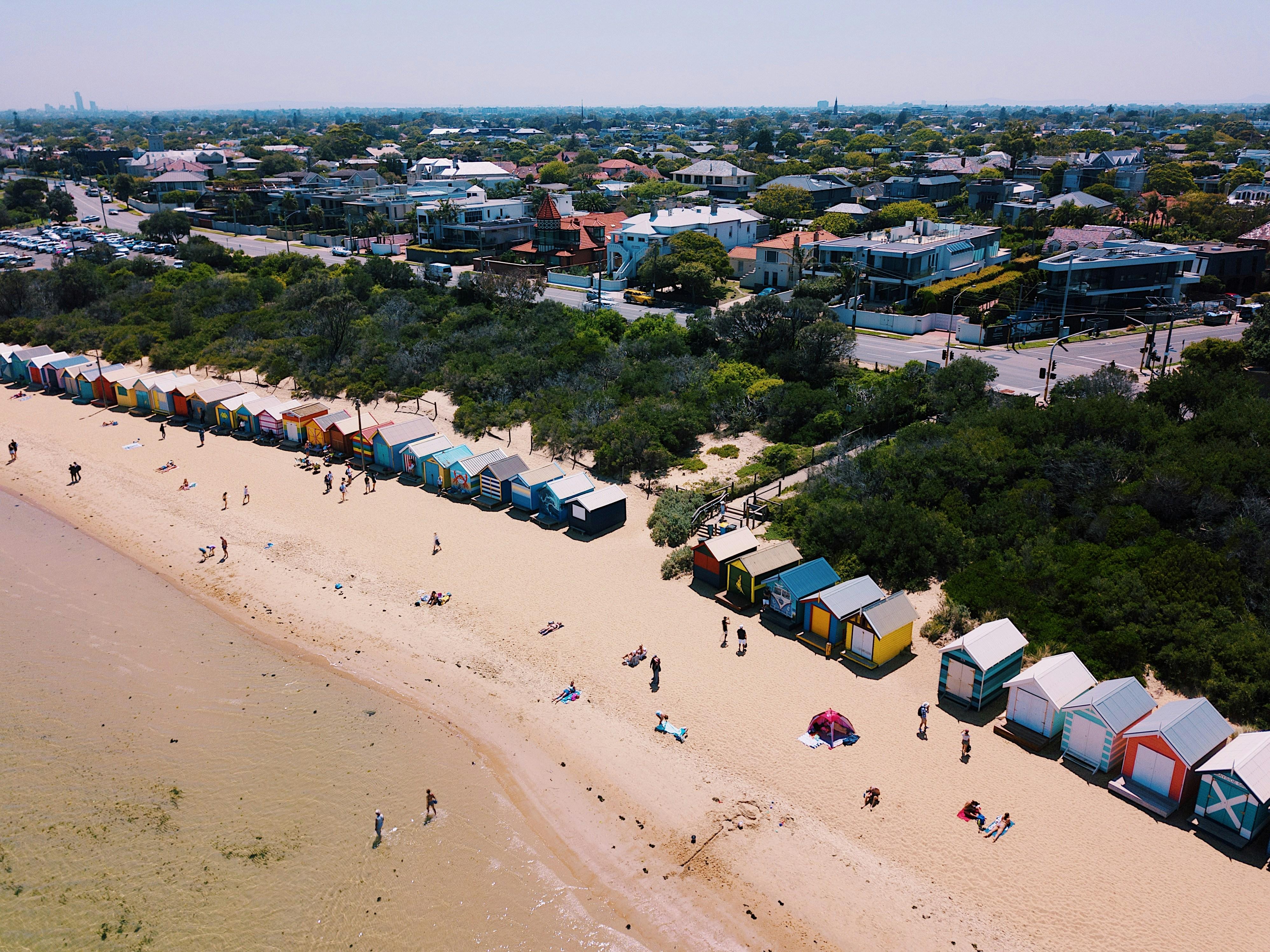aerial view of brighton beach