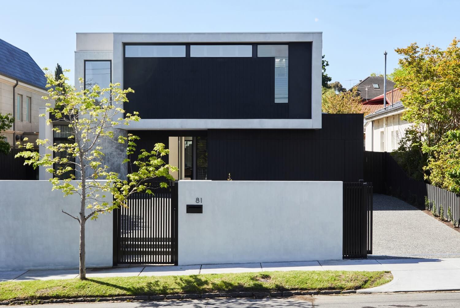 Contemporary Facade On Sloping Block In Glen Iris