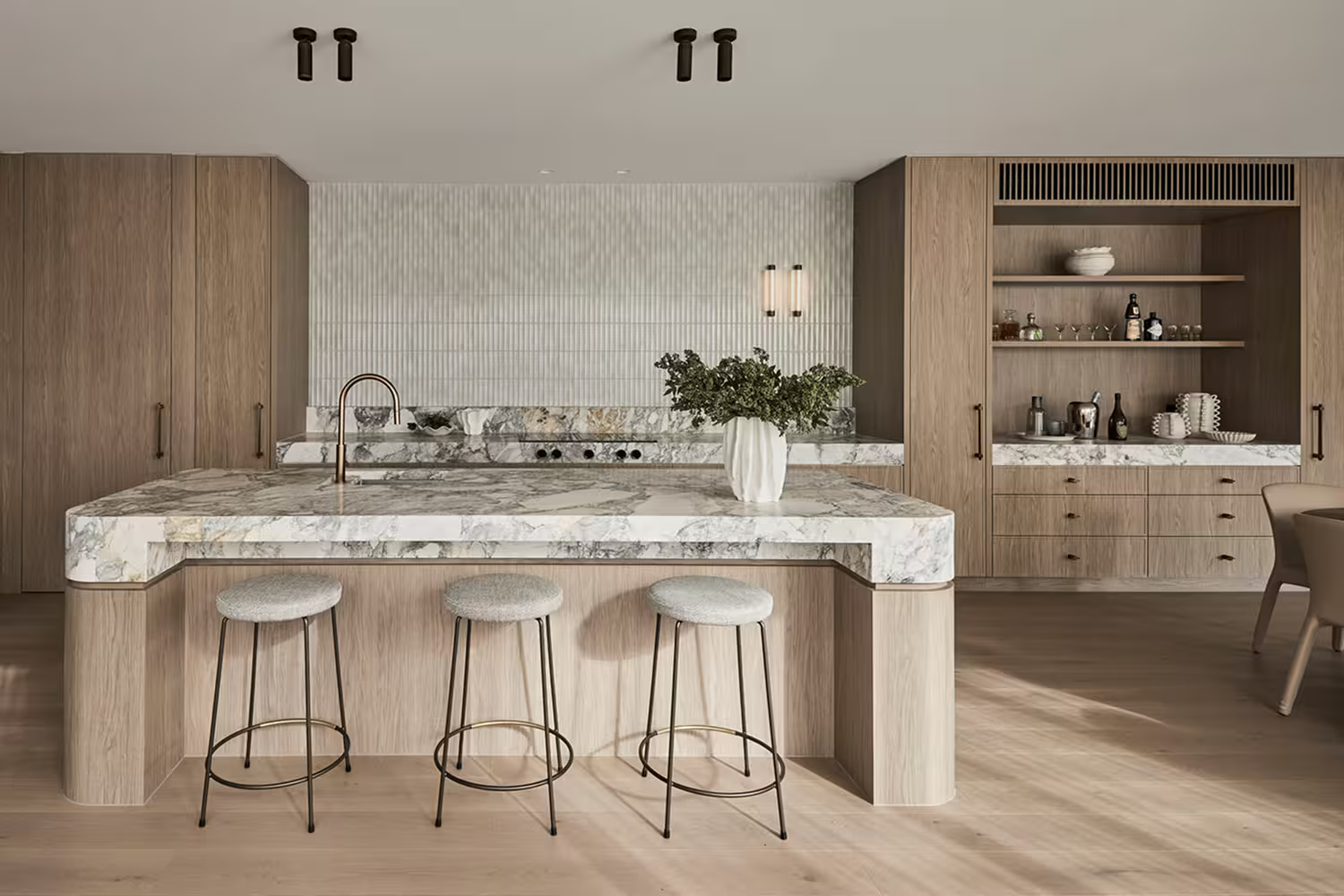 Natural Stone Kitchen by Thomas Archer Jasper House in Bentleigh