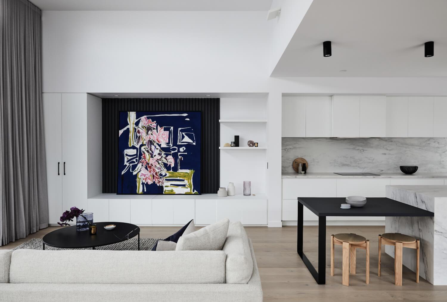 High Ceilings And Light Colours Create Bright And Open Living Space