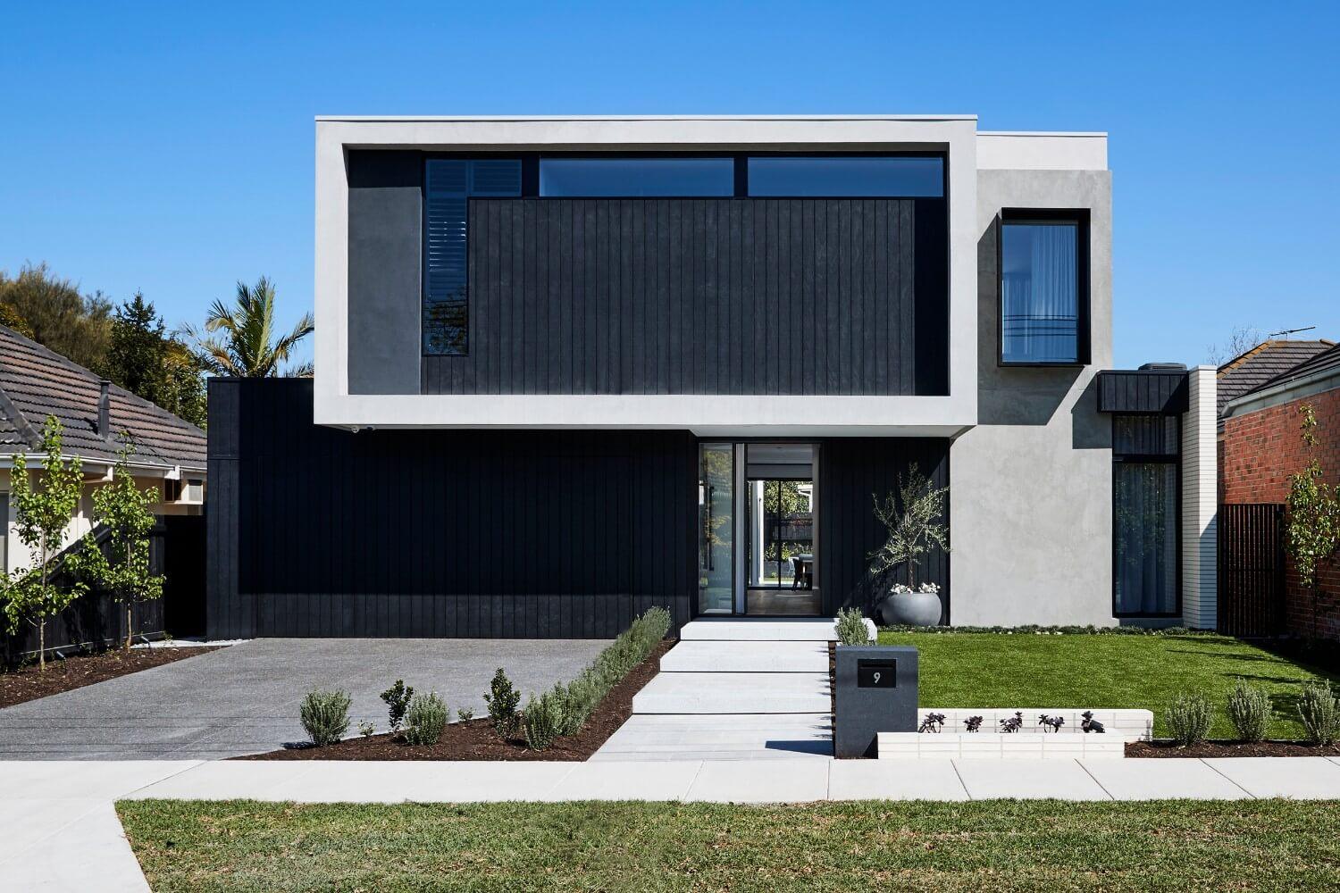 Contrasting Contemporary Facade In Bentleigh East