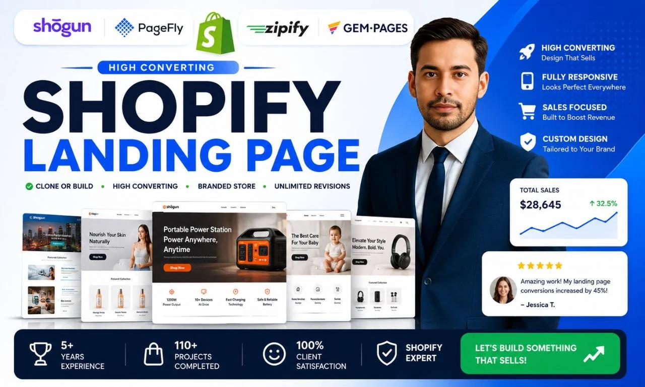 design high converting shopify landing page using pagefly gempages or zipify | Advertising and Marketing | Mesa | 5