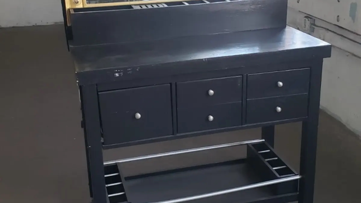 Large Heavy Duty Solid Wood Vanity Mirror With Lights Black Gold on Wheels | Interior items | Los Angeles | Ad gallery (SEO) | 3