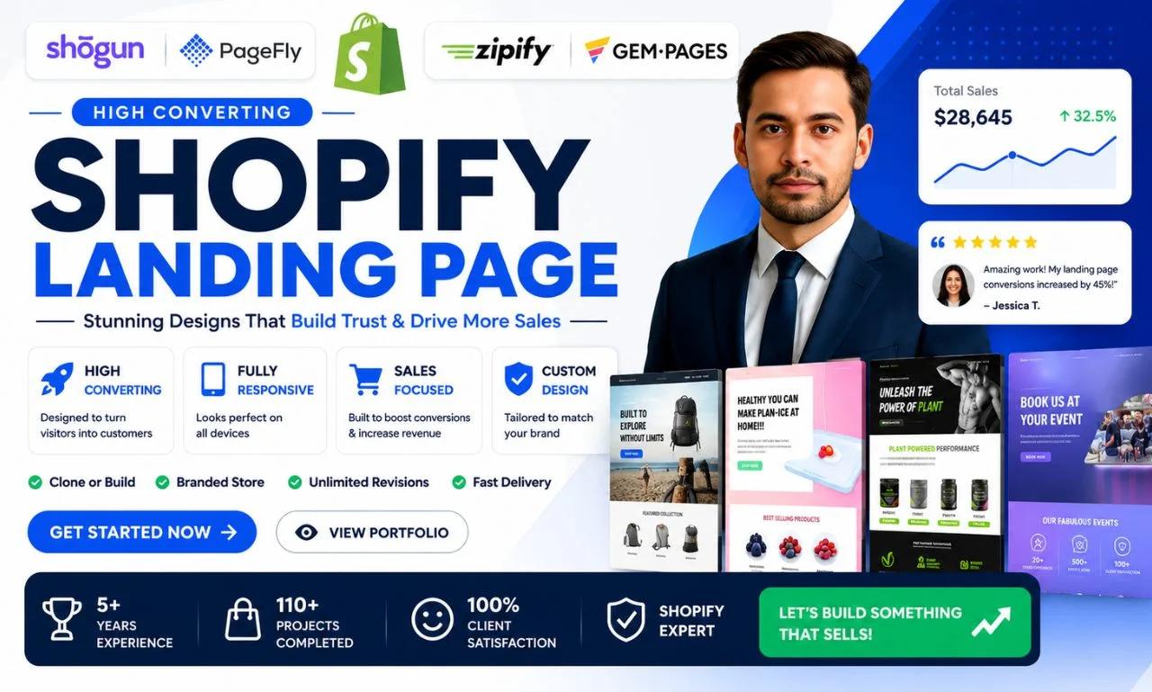design high converting shopify landing page using pagefly gempages or zipify | Advertising and Marketing | Mesa | 3