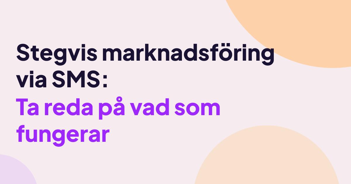 Grafik för SMS-marknadsföringskampanj med modern lila typografi mot pastellbakgrund.
