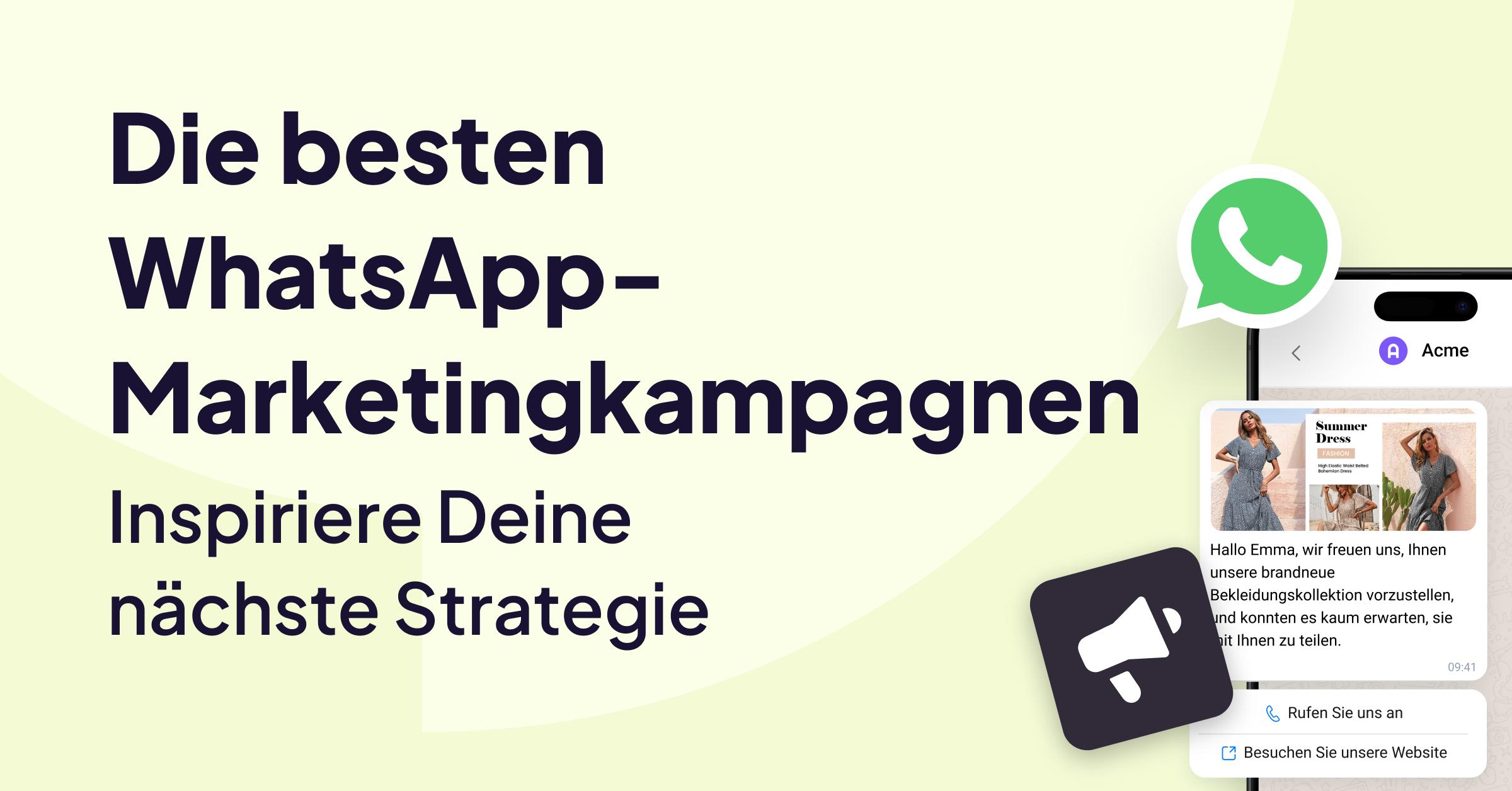 WhatsApp-Symbol zur Bewerbung der besten WhatsApp-Marketingkampagnen und erfolgreicher WhatsApp-Kampagnenbeispiele.