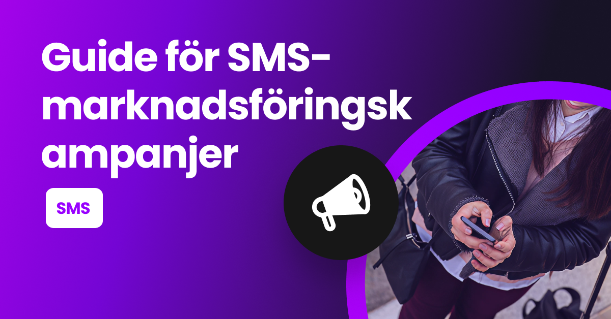 Kund i Sverige som tar emot en företags-SMS-kampanj på sin smartphone