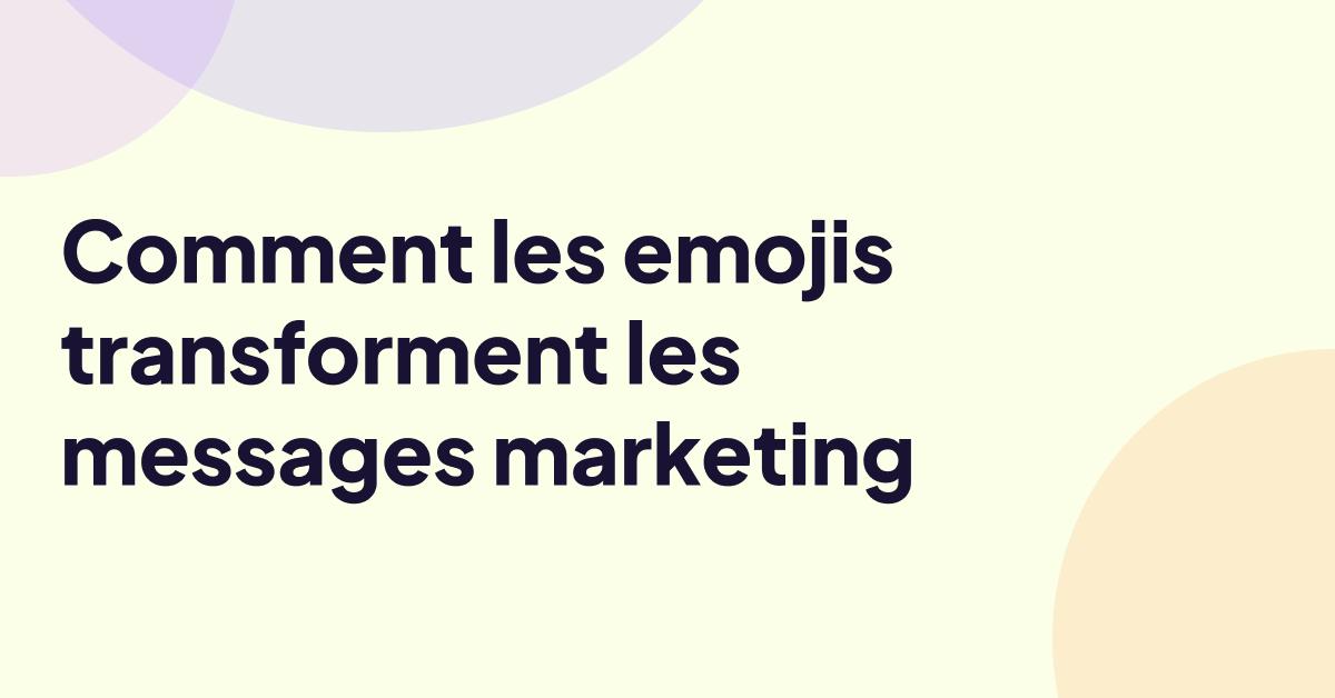 Graphique de message marketing avec emoji sur un fond pastel minimaliste.