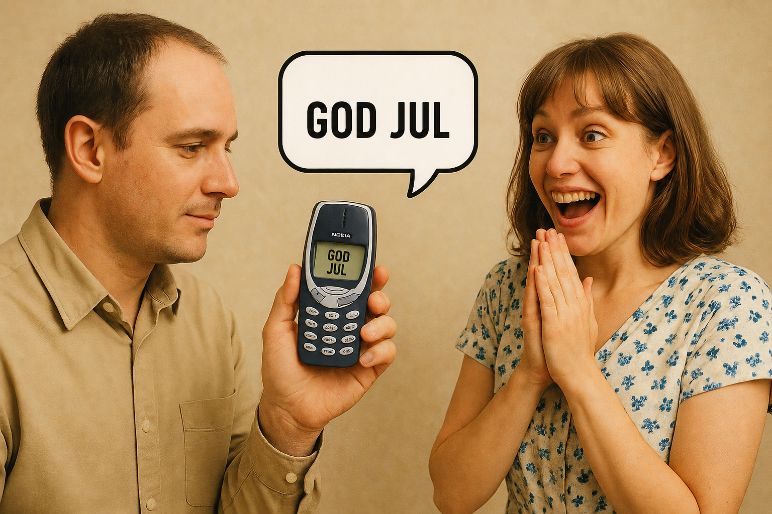 Bild på en gammal telefon som skickar sms. En man som använder en gammal telefon för att skicka det allra första sms:et