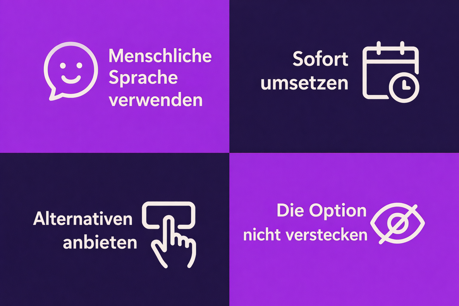 Eine Darstellung von 4 Ansätzen für Opt-out-Nachrichten, die Nutzer engagiert halten.