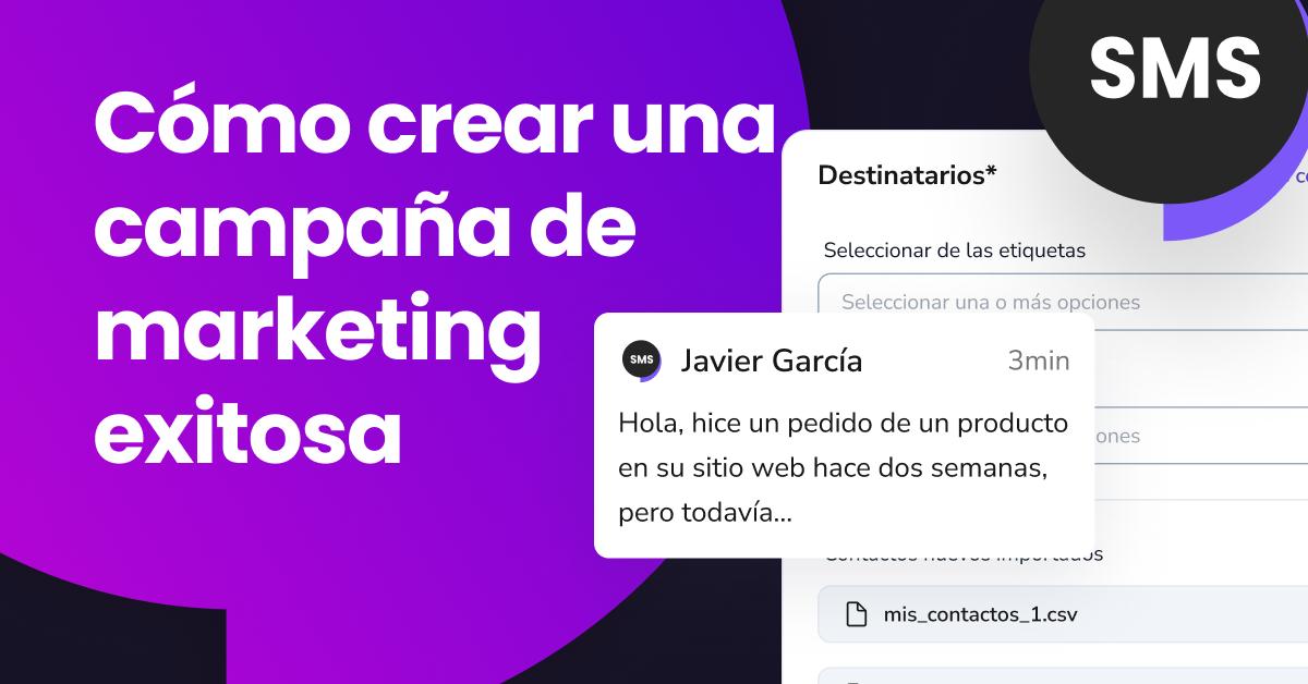 Un teléfono junto al título "Cómo crear una campaña de marketing por SMS exitosa", que ilustra qué es una campaña de marketing por SMS y cómo crear una.