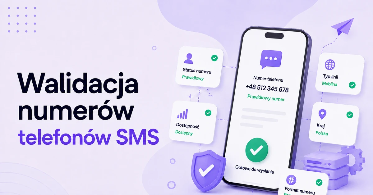 Weryfikacja numeru telefonu SMS pokazująca status numeru, dostępność, typ linii komórkowej, kraj i prawidłowy numer telefonu gotowy do wysłania SMS-a