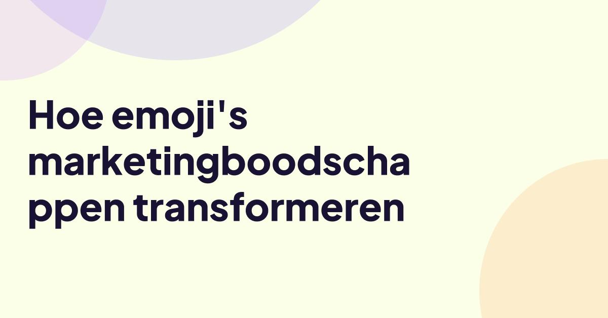 Emoji-marketingboodschap op een minimalistische pastelkleurige achtergrond.