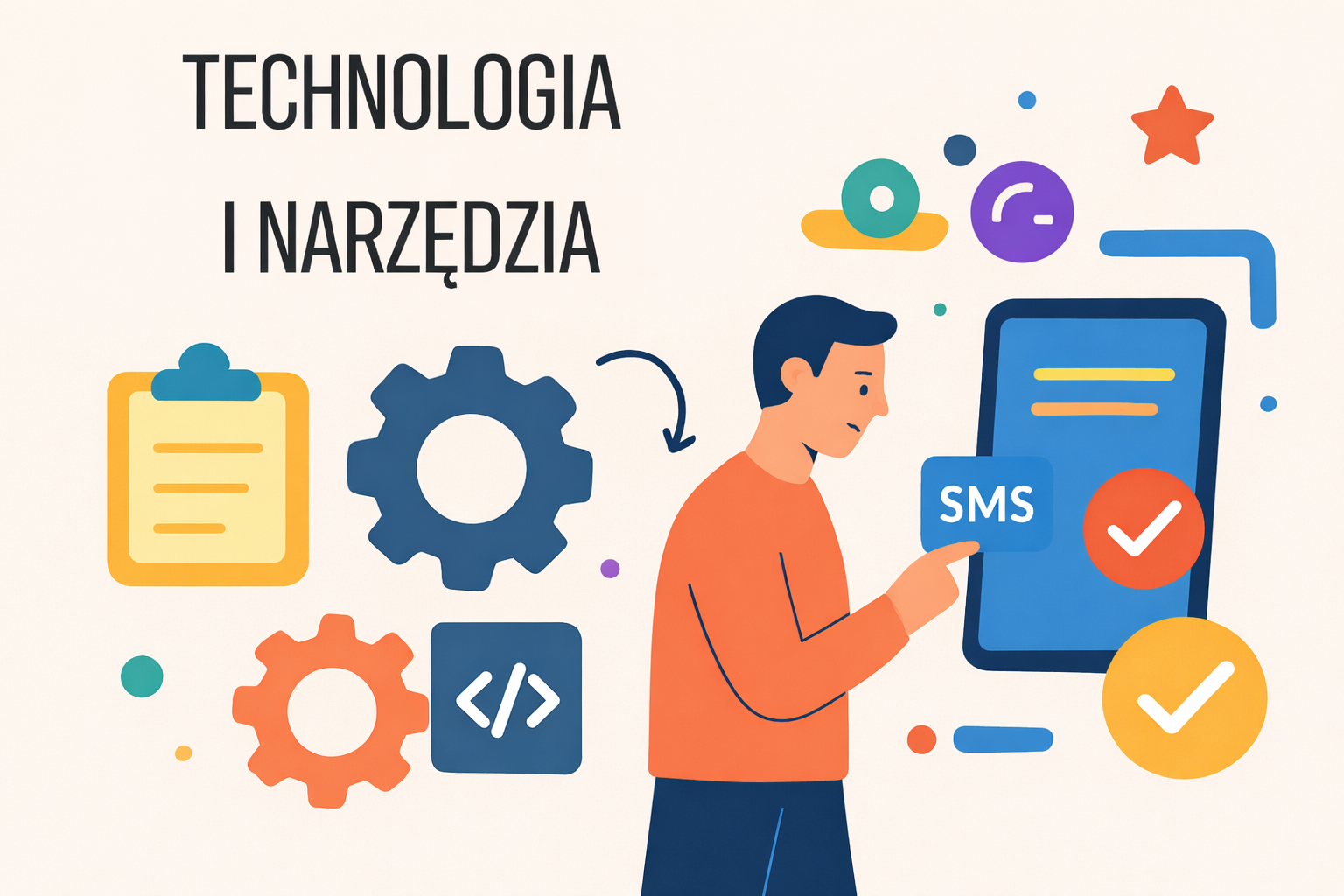 Obraz mężczyzny korzystającego z technologii i narzędzi marketingu SMS