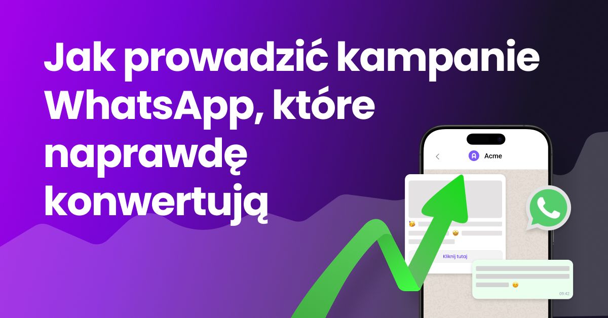 Elementy wykresu wzrostu, megafon i ikona WhatsApp pod tytułem „Jak prowadzić kampanie WhatsApp, które rzeczywiście konwertują”