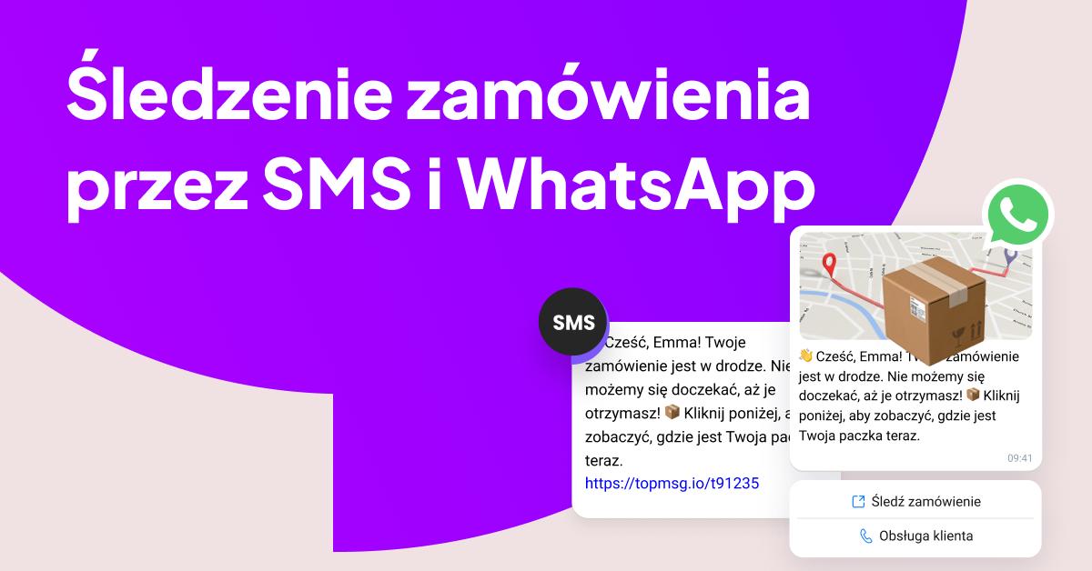Śledzenie zamówienia za pośrednictwem wiadomości SMS i WhatsApp w celu otrzymywania aktualizacji dostawy w czasie rzeczywistym i powiadomień dla klientów
