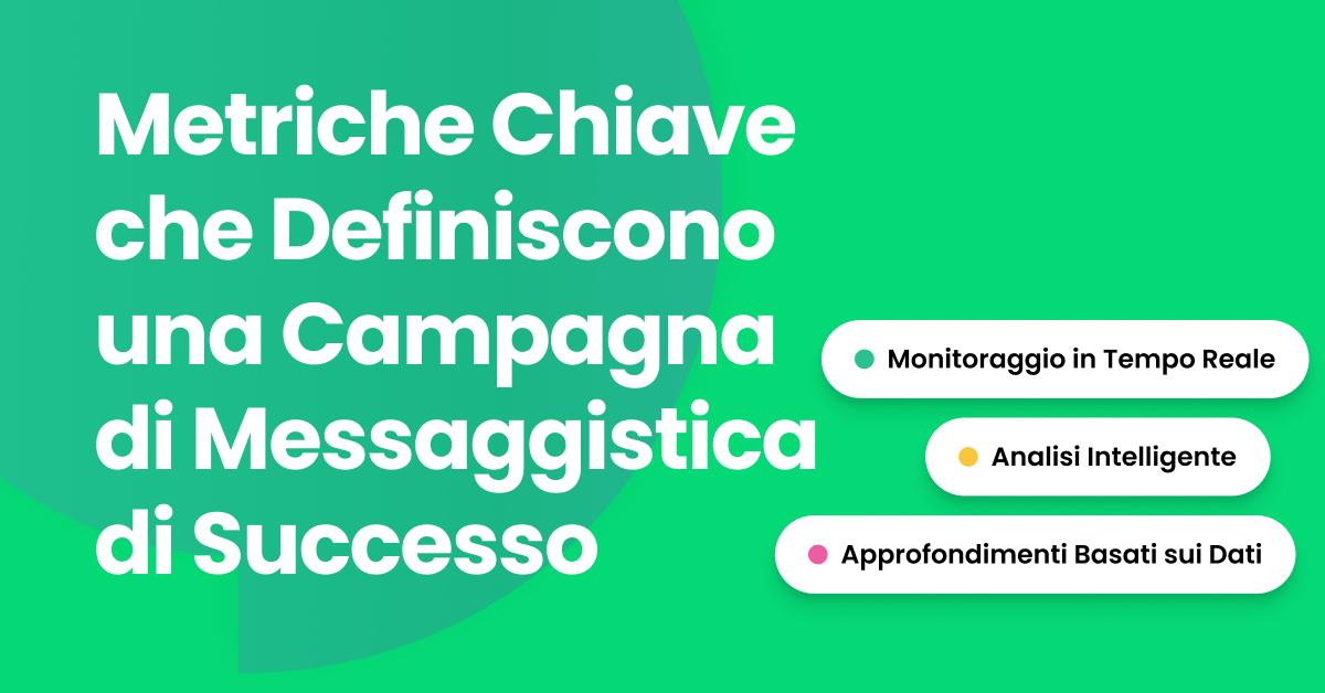Elemento visivo che rappresenta il raggiungimento dell’obiettivo con il titolo “Metriche Chiave che Definiscono una Campagna di Messaggistica di Successo"
