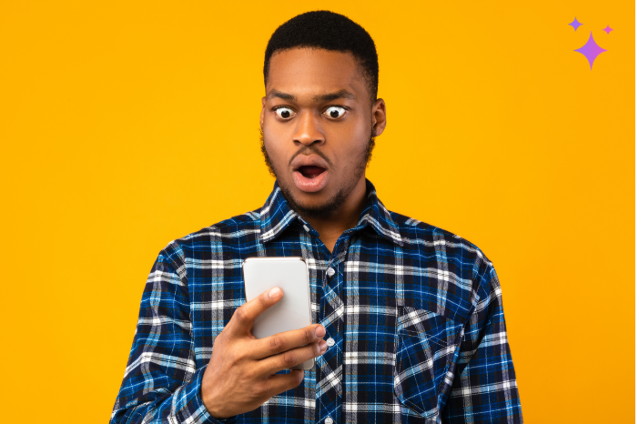 Man reading an AI text message for SMS marketing on his phone, showing how personalized SMS messages boost campaign engagement